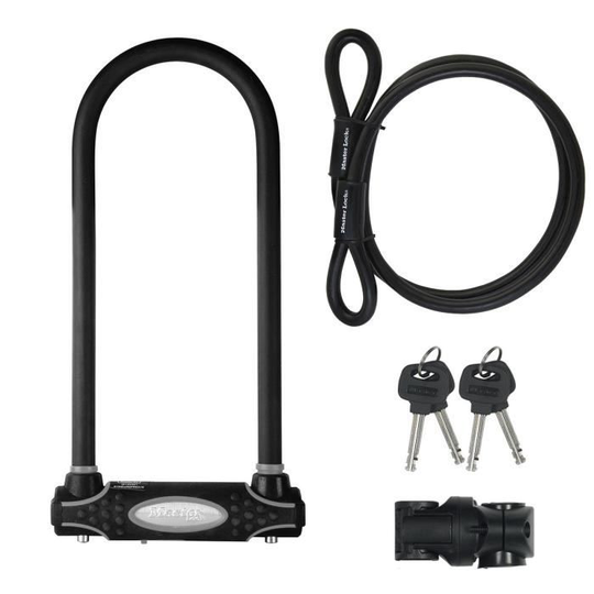 MASTER LOCK U-lås med Kabel - Med nyckel - Modell XL