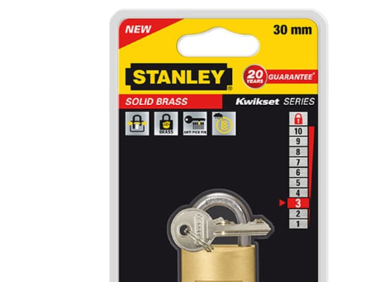 Stanley 81102 371 401 Hængelås 30 mm Nøglelås