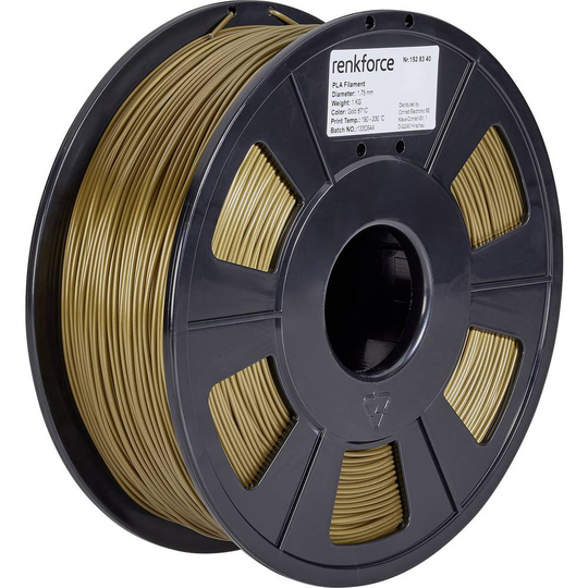 Renkforce RF-4511216 3D-skrivare Filament PLA-plast 1.75 mm Guld 1000 g