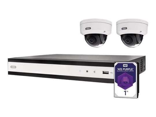ABUS TVVR36422D - NVR + kamera(/or) - trådad (LAN 10/100) - 4 kanaler - 1 x 1 TB - 2 kameror - Dome - PS CMOS