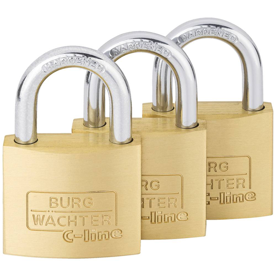 Burg Wächter 29941 Hänglås 40.00 mm Set 3 st Mässing Nyckel