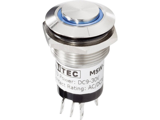 Renkforce RF-4707812 Ringeklokke Belyst Enkel Rustfrit stål, Hvid 24 V DC/ 2 A, 24 V AC/ 1 A