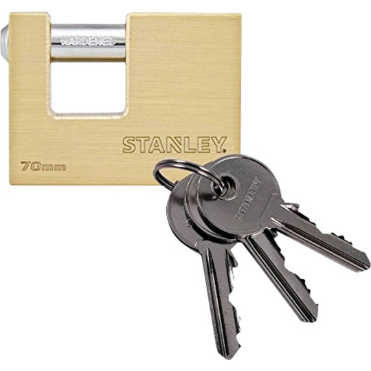 Stanley 81091 371 401 Hänglås 70 mm Mässing, Stål Nyckel