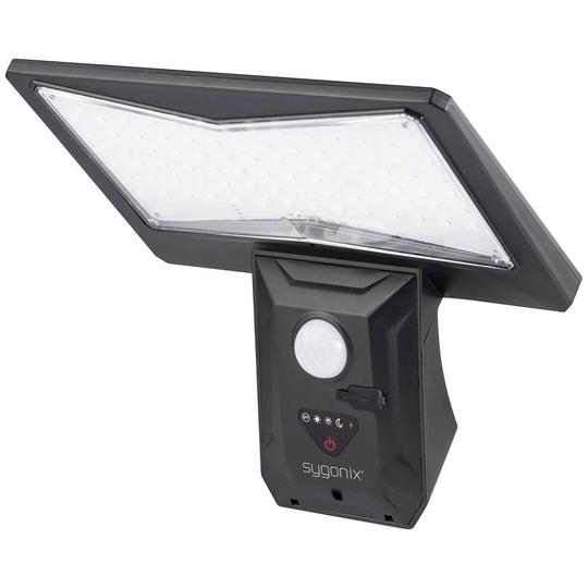Sygonix SY-5626570 Solcells-utomhusväggbelysning 6 W N/A Svart