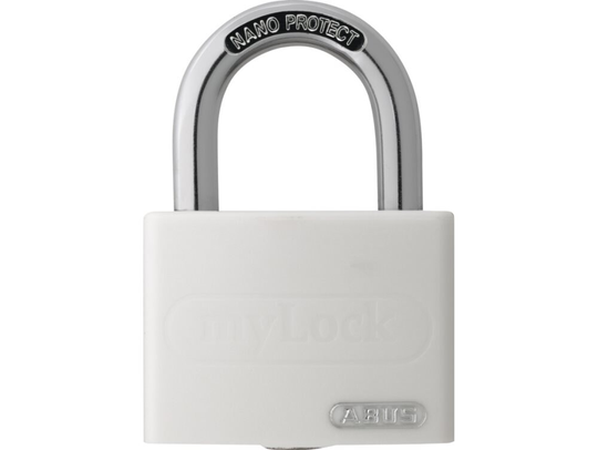 ABUS T65AL/40, Konventionellt hänglås, Tangentlås, Olika låsning, Vit, Gjuten aluminium, Härdat stål