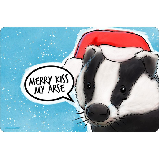 Cute But Abusive Merry Kiss My Arse Tin Dörrskylt