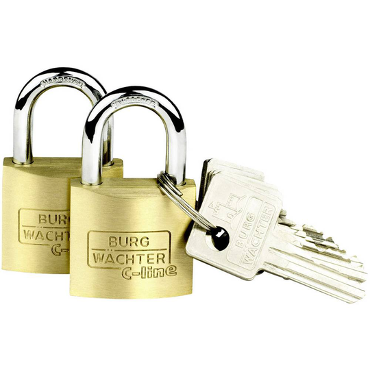 Burg Wächter 2er Set Duo 222 30 SB Hänglås Mässing Nyckel