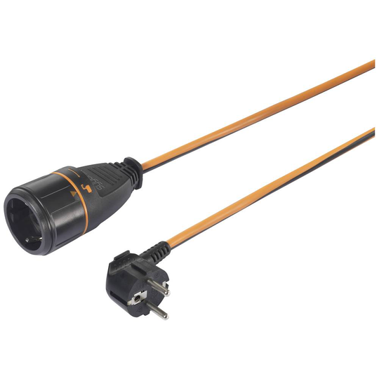 Sygonix SY-5597568 Ström Förlängningskabel 16 A Svart, Orange 5 m H05VV-F 3G 1,5 mm² låsbar