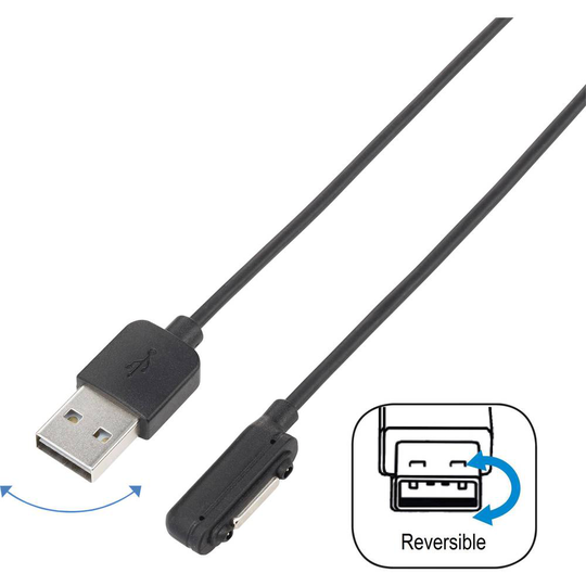 Mobiltelefon Anslutningskabel [1x USB 2.0 A hane - 1x Sony Xperia magnetanslutning] 0.75 m USB 2.0 med magnetisk anslutning Renkforce
