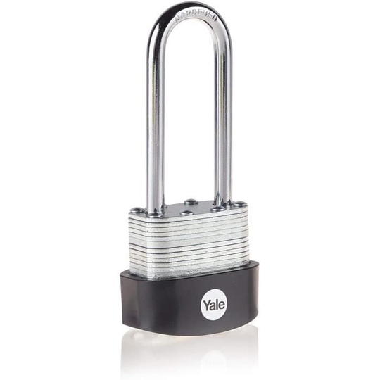 YALE -Y125B/40/163/1 - 40 mm laminerat stål exteriört hänglås - 63 mm härdat stålbygel - 3 nycklar - För garage - trädgårdsskjul