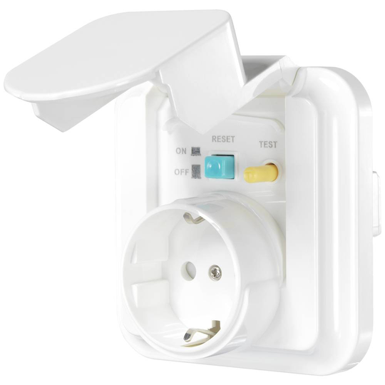 Sygonix SY-5775152 1x Eluttag jordfelbrytare Petskydd IP44 Vit