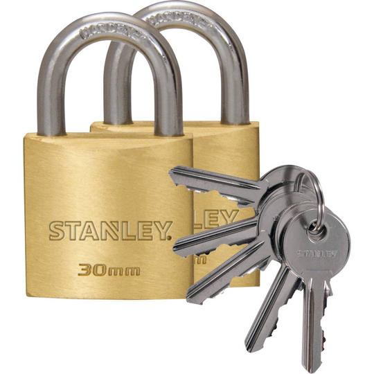 Stanley 81102 371 402 Hänglås 30 mm Set 2 st Nyckel