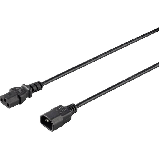 Sygonix SY-5042704 IEC Anslutningskabel Svart 1.50 m