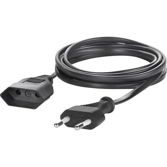 Sygonix SY-5042682 Ström Förlängningskabel Svart 2.00 m