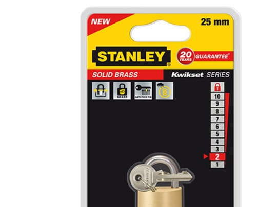 Stanley 81101 371 401 Hængelås 25 mm Nøglelås