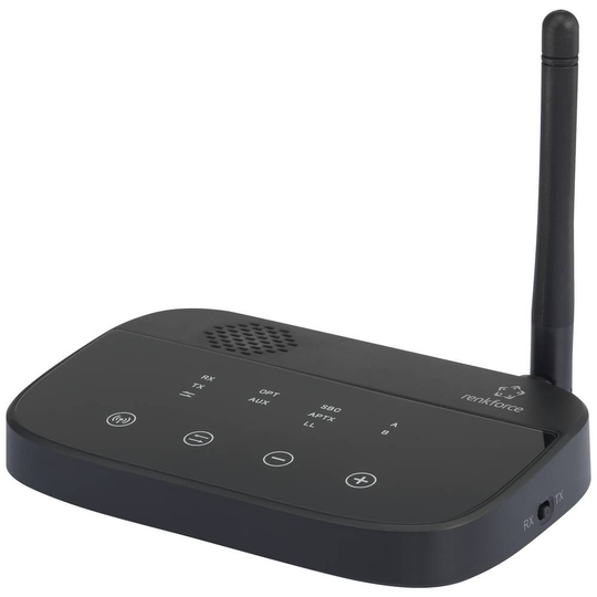Renkforce BTHP-100 Bluetooth musiksändare/mottagare Kommunikation - Bluetooth version: 4.2, aptX®, SBC 100 m integrerad Bluetooth® Repeater ue.1895438),