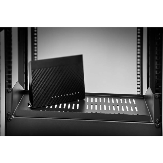 Renkforce RF-3432146 19 tum Nätverksskåp-hyllplan 2 U Lämplig för skåpdjup: från 300 mm Svart
