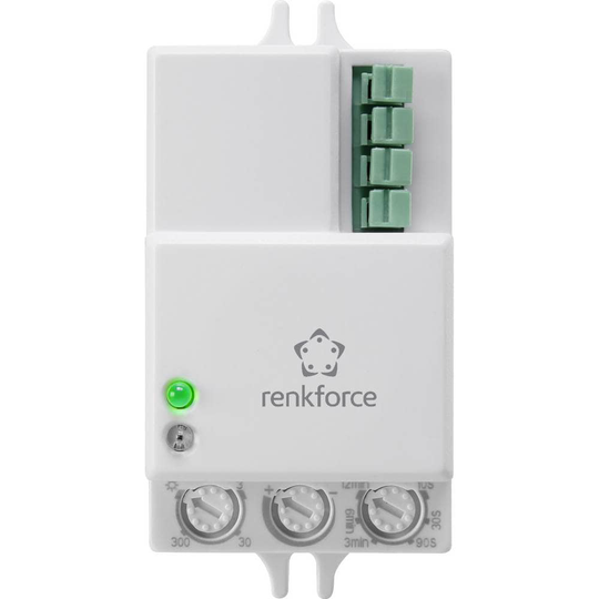 Renkforce 1530623 Tak, Vägg HF-rörelsedetektor 360 ° Relä Vit