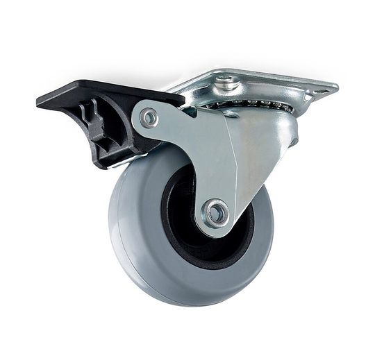Länkhjul Med Broms 4107 75mm Galv Habo