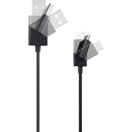 Renkforce RF-3376016 Anslutningskabel [1x USB 2.0 A hane - 1x USB-C® hane] 1.00 m Svart