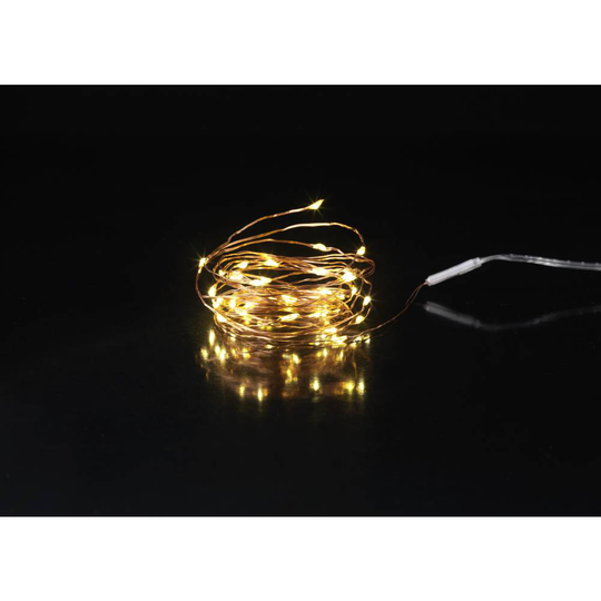 Sygonix SY-4722048 Miniljusslinga Inomhus batteri LED N/A Belyst längd: 4.3 m