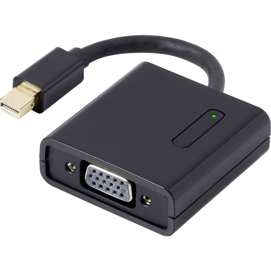 Renkforce DisplayPort / VGA Adapter [1x Mini-DisplayPort hane - 1x VGA hona] Svart guldpläterad kontakt