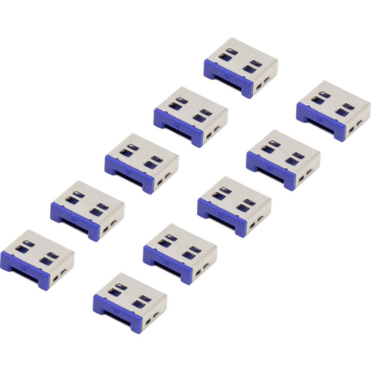Renkforce USB-portlås RF-4695230 Set 10 st Silver-blå RF-4695230