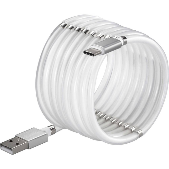 Renkforce TO-6899484 [1x USB 2.0 A hane - 1x USB 2.0 kontakt C] 1.00 m Vit guldpläterad kontakt