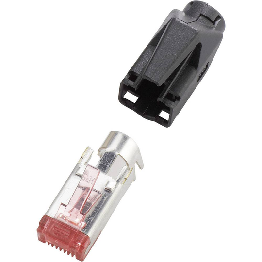 RJ45-kontaktdon TM21 CAT 6, skärmad Kontakt hane rak Poler: 8P8C H9561.4-10 Svart Renkforce H9561.4-10 10 st