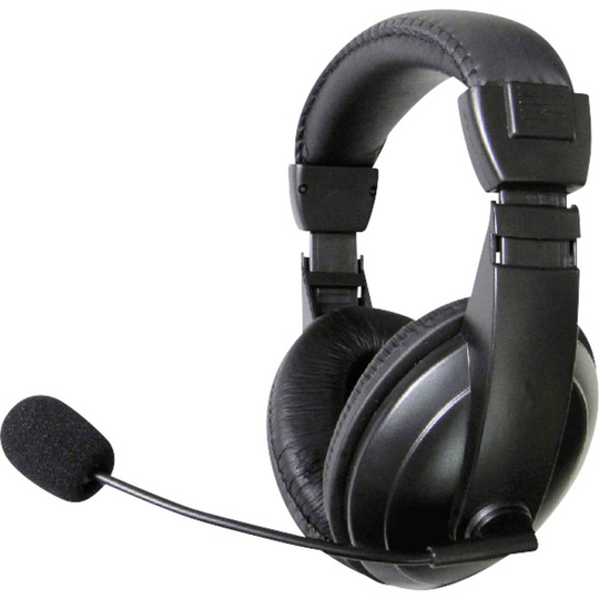 Renkforce RF-4755728 Datorer Over Ear-hörlurar Volymkontroll Svart