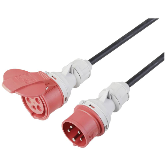 Sygonix SY-5244050 Ström Förlängningskabel 16 A Svart 10 m väderbeständig, lämpar sig för utomhusbruk