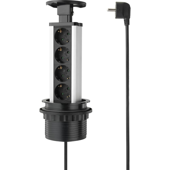 Sygonix SY-4737792 Kontaktpelare Svart, Silver Skyddskontakt