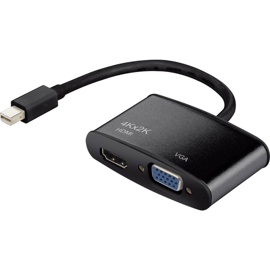 Renkforce DisplayPort / HDMI / VGA Adapter [1x Mini-DisplayPort hane - 1x HDMI hona, VGA hona] Svart