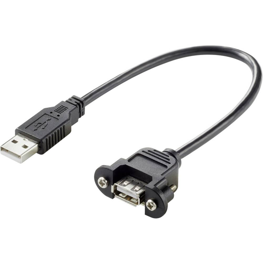 Renkforce RF-4737360 Kabel 50.00 cm Svart skruvbar, guldpläterad kontakt