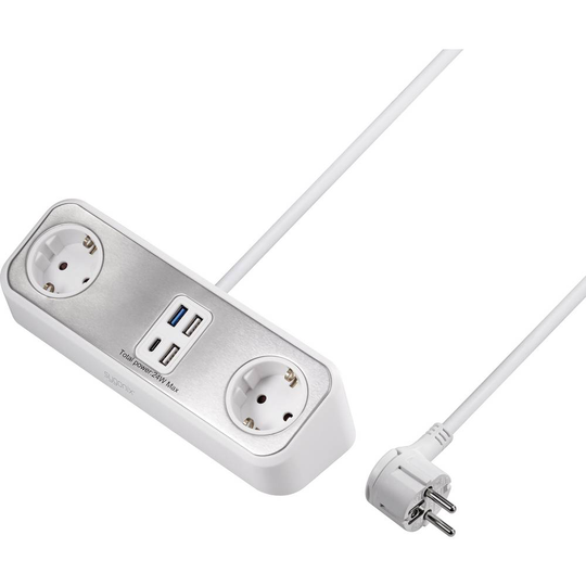 Sygonix SY-4538256 Förgreningsdosa utan brytare 2x Vit Skyddskontakt