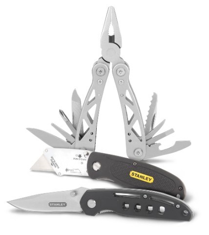 Multi tool + folding knife + knife with replaceable blade set