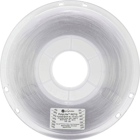 Polymaker 70636 3D-skrivare Filament PolyLite PETG 2.85 mm Transparent 1 kg