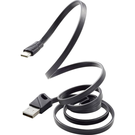 Renkforce RF-3376014 USB 2.0 Anslutningskabel [1x USB 2.0 A hane - 1x USB-C® hane] 1.00 m Svart
