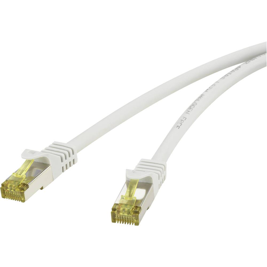 Renkforce RF-4149858 RJ45 Nätverk Anslutningskabel CAT 6a (råkabel CAT 7) S/FTP 25.00 cm Grå med låsskydd, Flamskyddsmedel