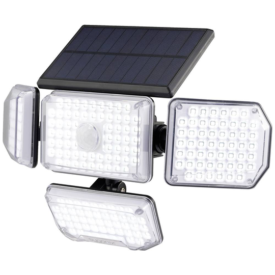 Sygonix SY-5626568 Solcells-utomhusväggbelysning med rörelsedetektor 1.265 W N/A Svart