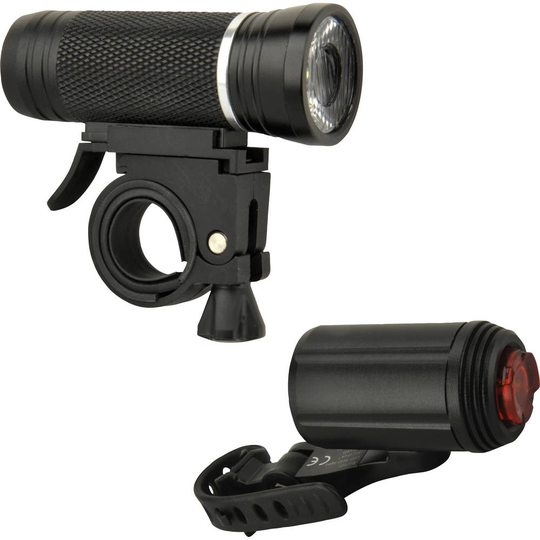 FISCHER FAHRRAD Cykelbelysning-set 85348 LED batteri Svart