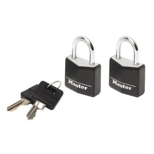 Master Lock 2 Black Steel Shackle Hänglås 20 mm