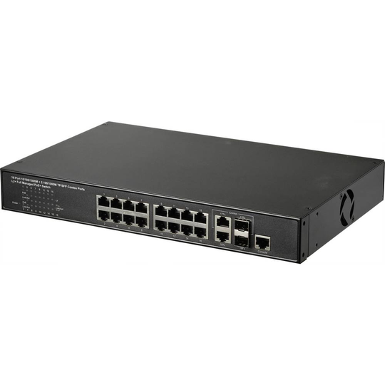 Renkforce RF-4676512 RF-MSW-610 Nätverksswitch RJ45/SFP+ 16 + 2 Port 1 GBit/s