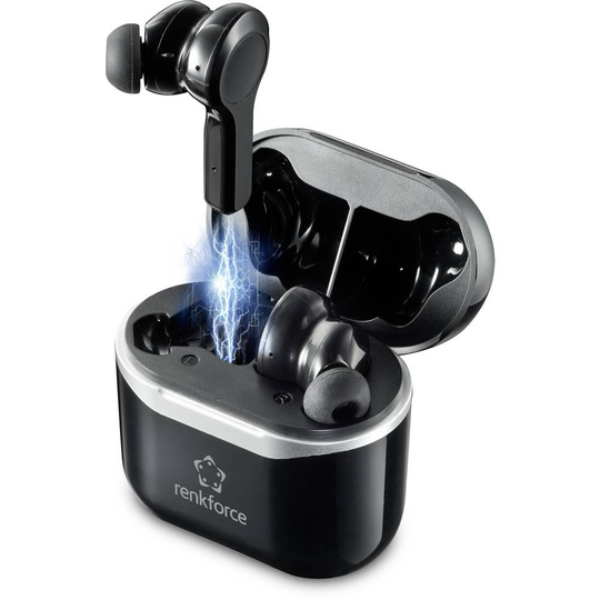 Renkforce RF-NCE-500 Bluetooth In Ear hörlurar In-ear Headset, Volymkontroll Svart