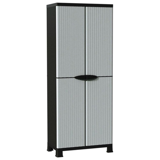 vidaXL Plastskåp 68x39x171,5 cm rottingutseende