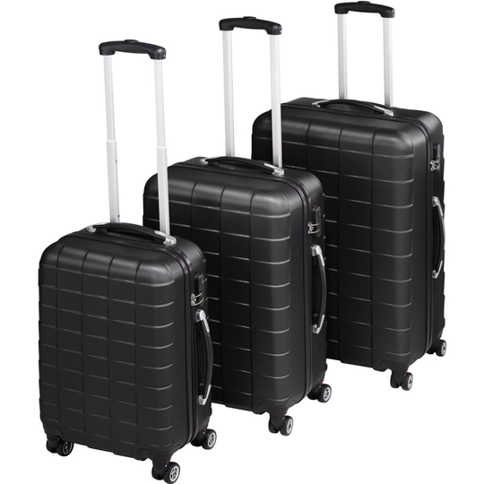 Trolley-set 3 delar hardcase - svart