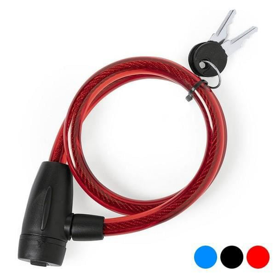 Kabel med metalllås för cykel Färg - Röd