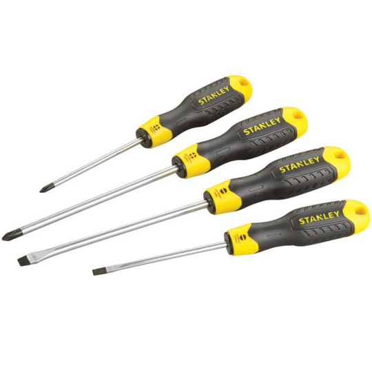 STANLEY 0-65-013 Cushion Grip Skruvmejselsats 4 st, mjukt grepp