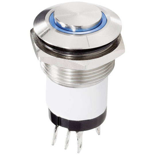 Renkforce RF-4707812 Klockknapp Belyst 1x Rostfritt stål, Vit 24 V DC/ 2 A, 24 V AC/ 1 A