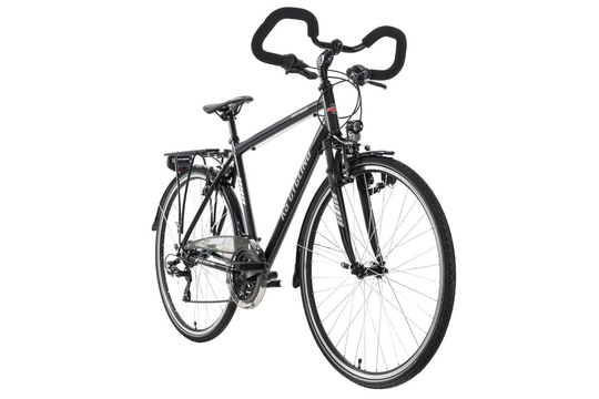 Trekking bike men 28'' Canterbury black matt aluminum frame multi-position handlebar KS Cycling